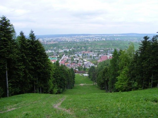 Widok z gory Telegraf na miasto Kielce